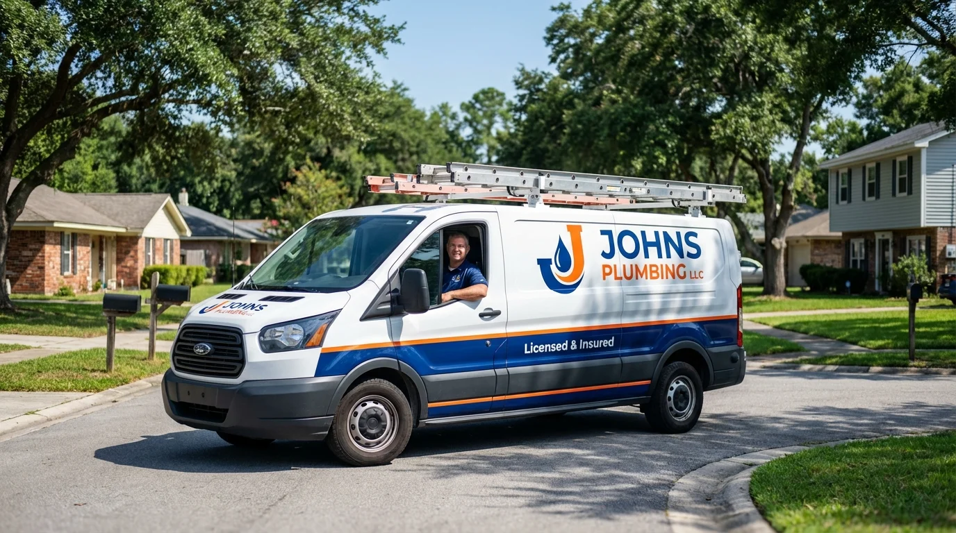 Johns Plumbing LLC service van in Dallastown, PA