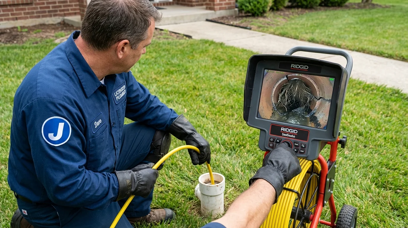 Sewer camera inspection being performed by Johns Plumbing LLC in Dallastown